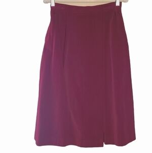 Alexander's Vintage Maroon Pleated Midi Skirt (Size 12)